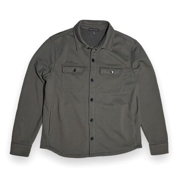 Banana Republic L Organic Terry Workshirt Jacket Green Discontinued - Picture 1 of 9
